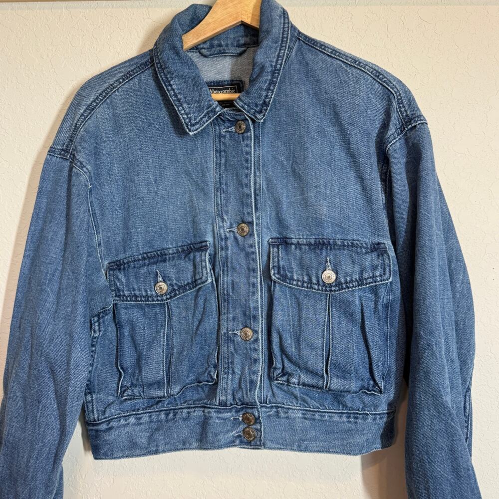 Women's Abercrombie & FItch Denim Blue Jean Jacket Size Medium